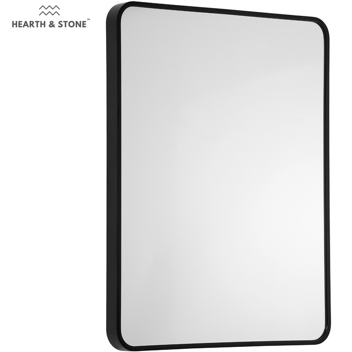 HEARTH & STONE™ Matte Black Framed Mirror