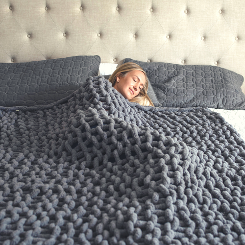 HEARTH & STONE™ Chunky Knit Blanket (Slate Gray)