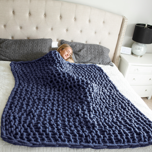 HEARTH & STONE™ Chunky Knit Blanket (Navy Blue)