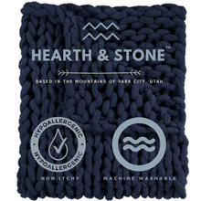 Load image into Gallery viewer, HEARTH &amp; STONE™ Chunky Knit Blanket (Navy Blue)